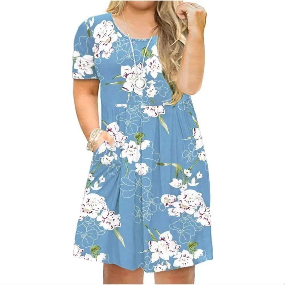 Light blue floral dress